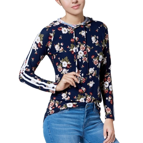 Women's Football Hoodie Floral Print Long sleeves - Picture 1 of 3